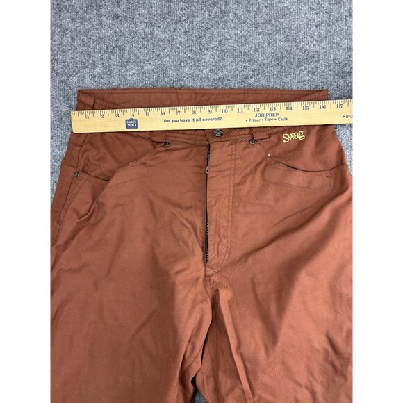 Swag Pants Mens Medium Rust Brown Insulated Nylon Lined Zip Fly Workwear Winter - Picture 4 of 10